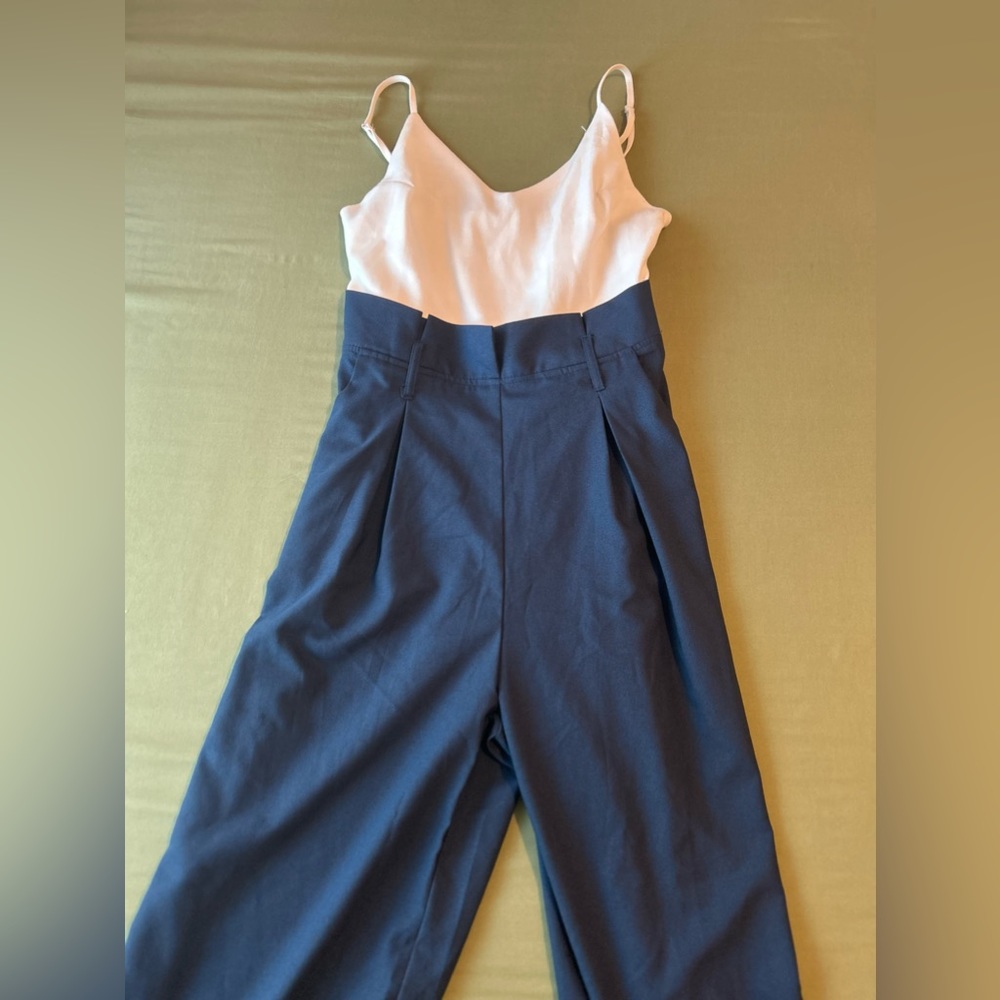 NAVY BLUE AND WHITE ROMPER